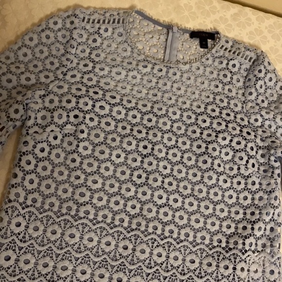 J. Crew eyelet blouse top zip closure NEW Womens - Picture 2 of 6